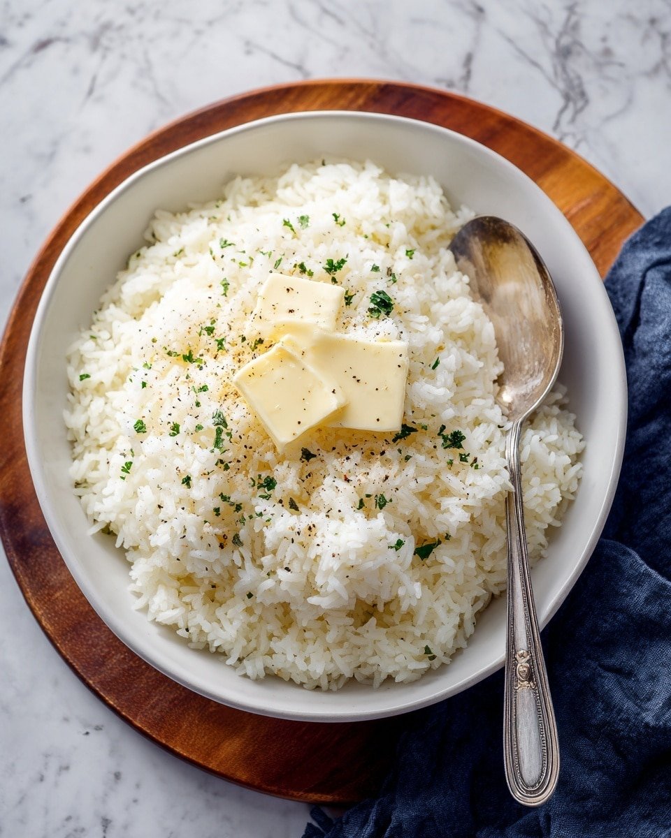 Garlic Butter Rice Recipe - Recipe Image — Garlic Butter Rice, flavorful rice side dish, easy garlic rice recipe, buttery garlic rice, quick rice side dish