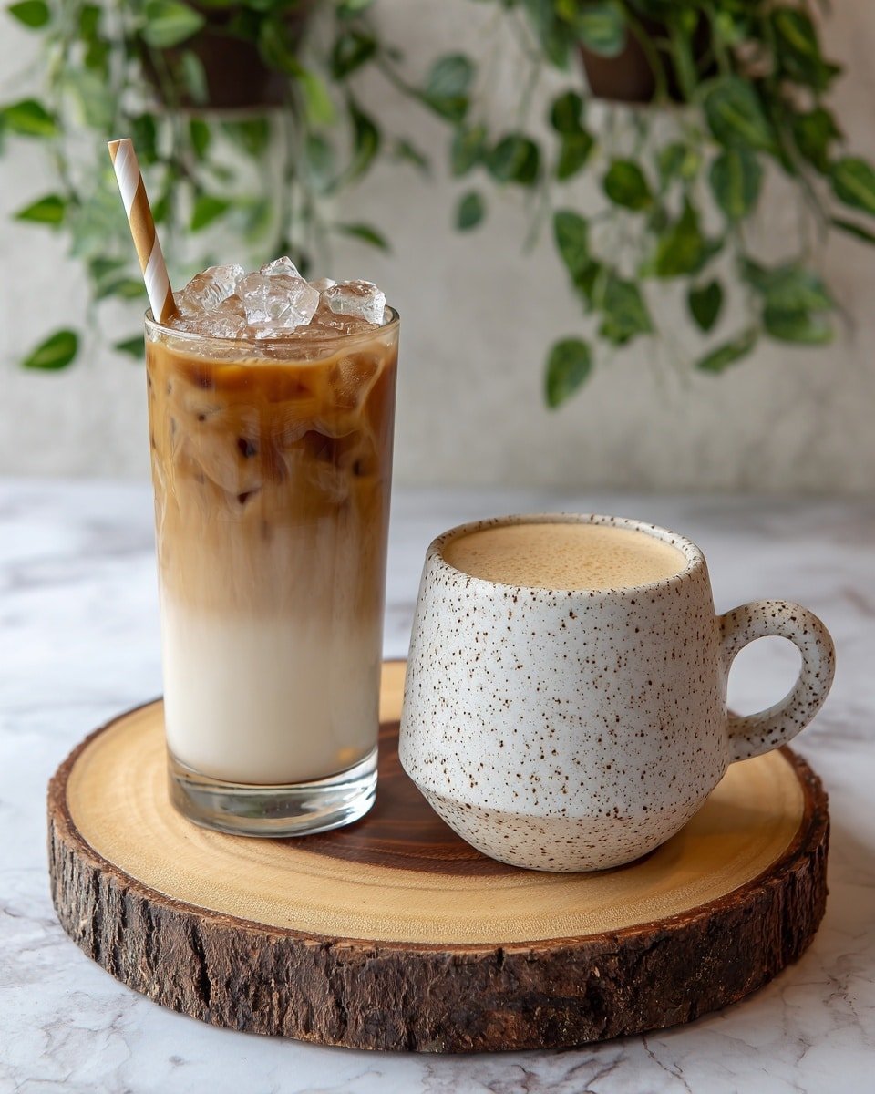 Hojicha Latte (Hot or Iced) Recipe - Recipe Image — Hojicha Latte Hot or Iced, roasted Japanese green tea latte, easy homemade Hojicha Latte, warm and cold Hojicha beverage, comforting Hojicha drink