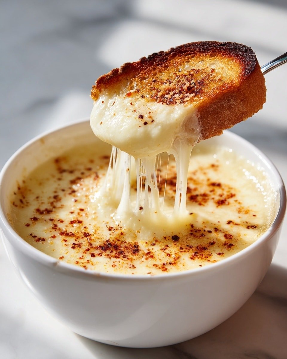 30-Minute White Cheddar Fondue Recipe - Recipe Image — White Cheddar Fondue, 30-Minute Cheese Fondue, Easy Cheese Fondue, Quick Fondue Recipes, Cozy Cheese Dips