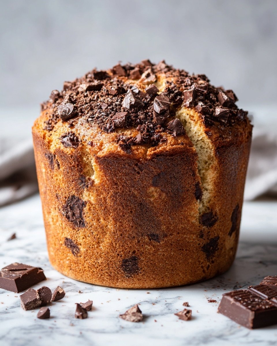 Traditional Italian Chocolate Panettone Recipe - Recipe Image — Traditional Italian Chocolate Panettone, Italian panettone with chocolate, homemade Italian panettone, holiday chocolate bread, Italian chocolate cake bread