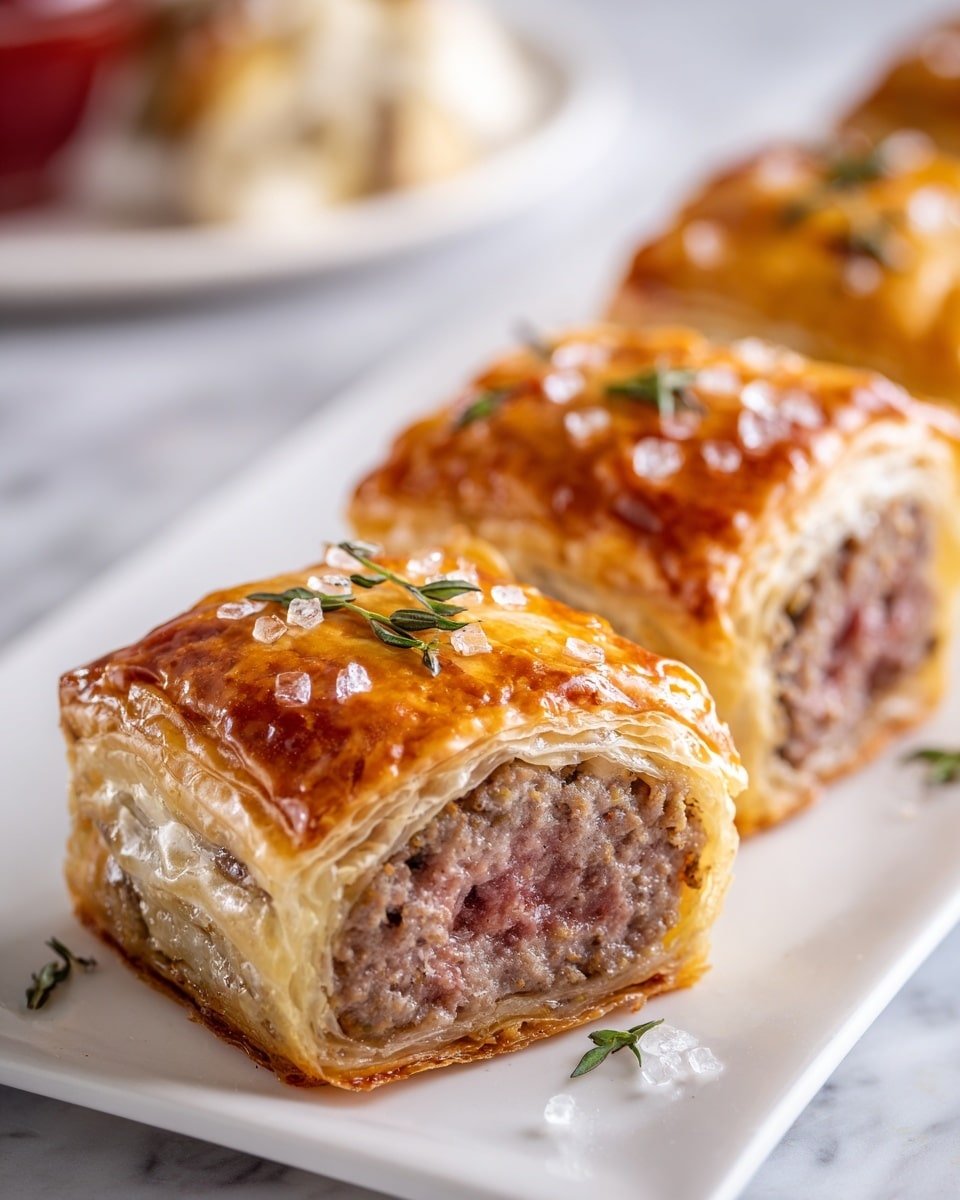 Mini Beef Wellington Bites Recipe - Recipe Image — Mini Beef Wellington Bites, Beef Wellington appetizer, elegant finger food, savory puff pastry bites, holiday party appetizers