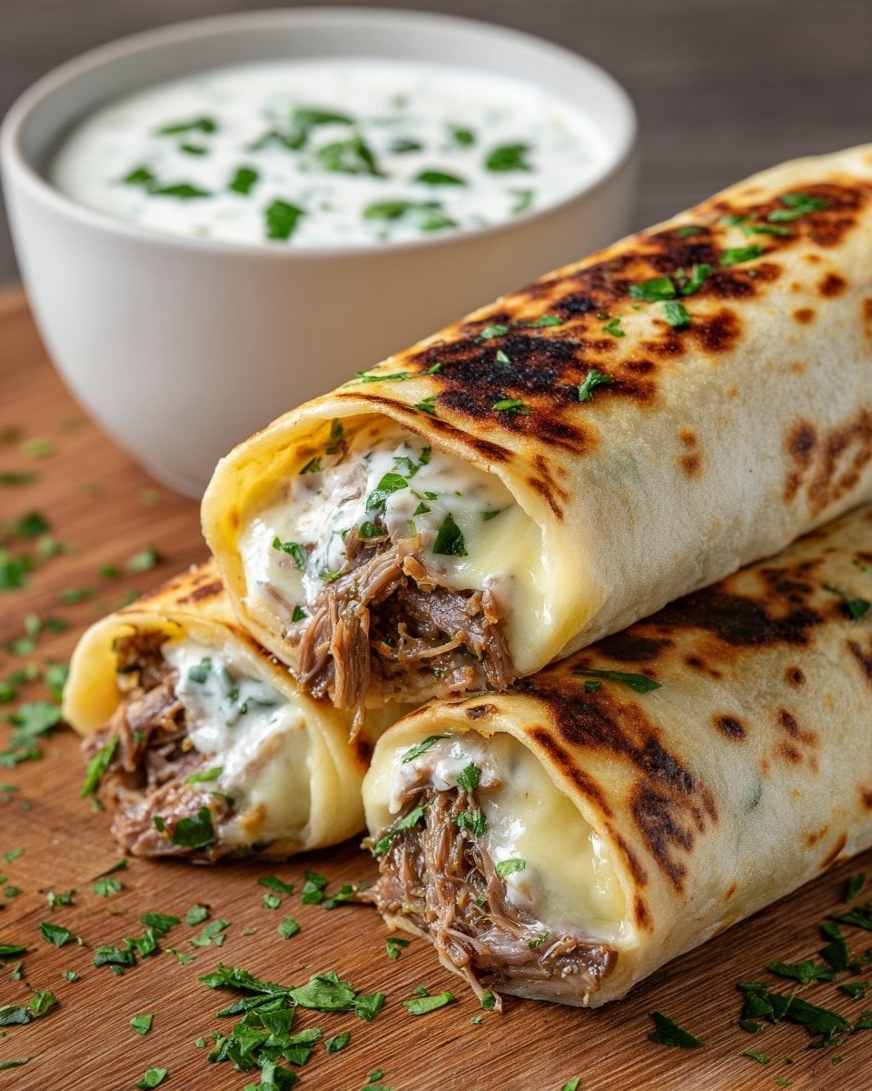 Deliciously Easy French Dip Tortilla Roll Ups in 30 Minutes Recipe - Recipe Image — French Dip Tortilla Roll Ups, quick cheesy roll ups, easy savory snack, beef and cheese wraps, 30-minute dinner ideas