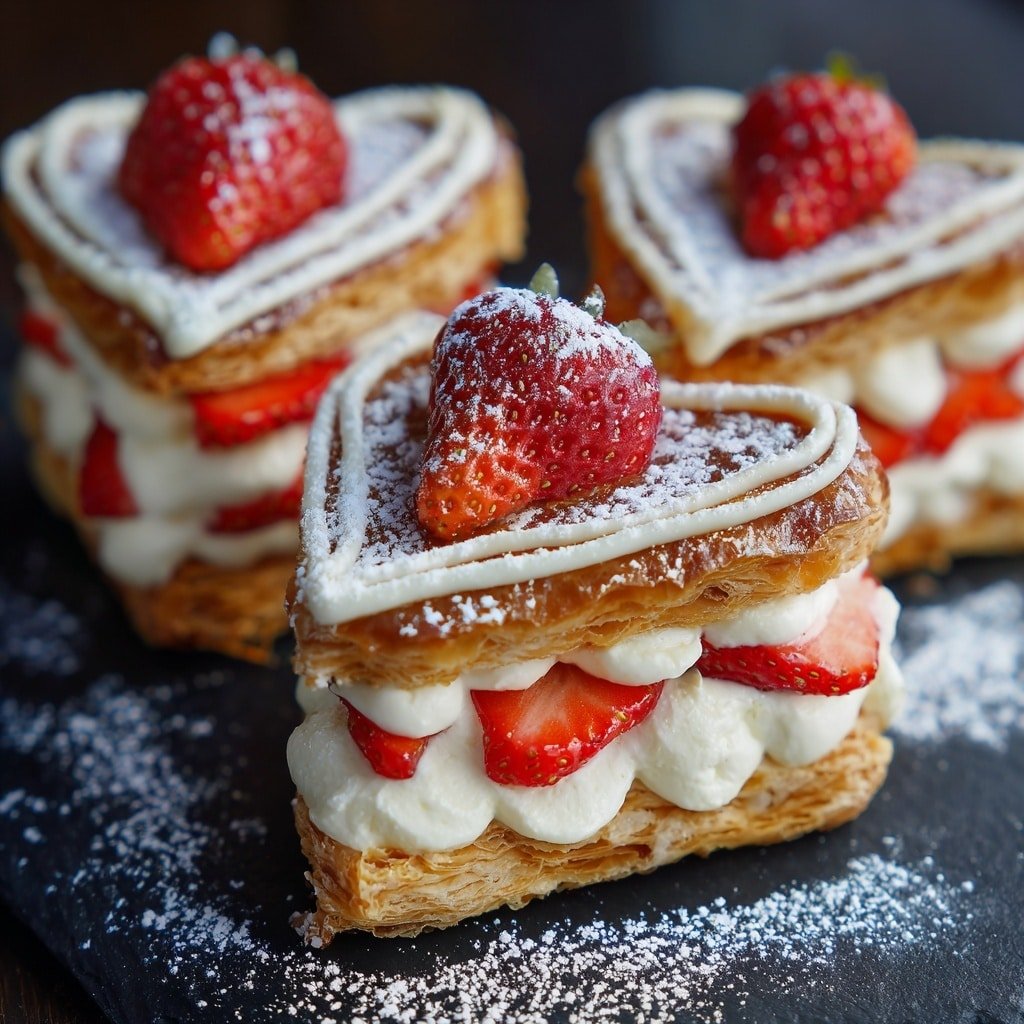 Strawberry Puff Pastry Hearts Recipe - Featured Image